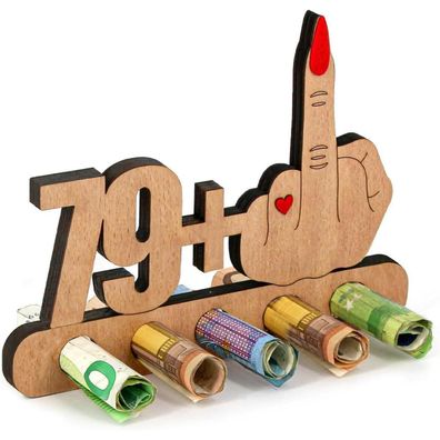 Giftota Lustiges Geldgeschenk für den 80. Geburtstag aus Holz - Originelle Deko