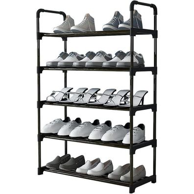 Xianglv Schuhregal 5 Ebenen Metall Schuhständer für 12 Paar, stapelbar