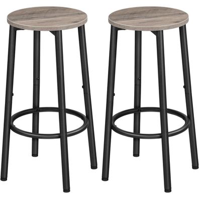 HOOBRO Barhocker 2er-Set, industrieller Barstuhl für Küche und Bar mit