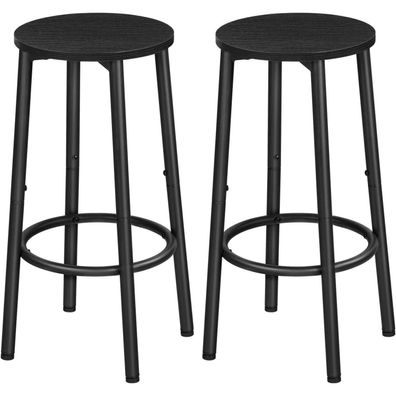 HOOBRO Barhocker 2er-Set, Industrieller Barstuhl mit Metallgestell und