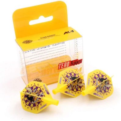 Cuesoul TERO AK4 Dart Flights Standard/Slim, Gelber Winkel Muster, 3er Set