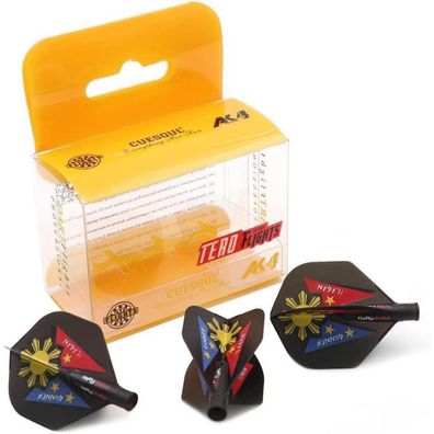Cuesoul TERO AK4 Dart Flights Standard/Slim, 3er Set schwarz