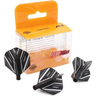 Cuesoul TERO AK4 Dart Flights Standard/Slim, 3er Set schwarz