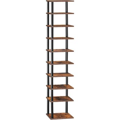 HOOBRO 10-lagiges schmales Eckschuhregal für Flur und Schlafzimmer