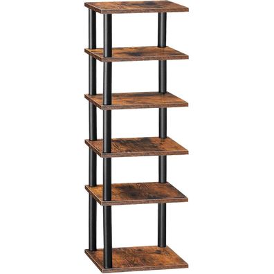 HOOBRO 6-lagiges schmales Eckschuhregal, Schuhschrank für Flur und
