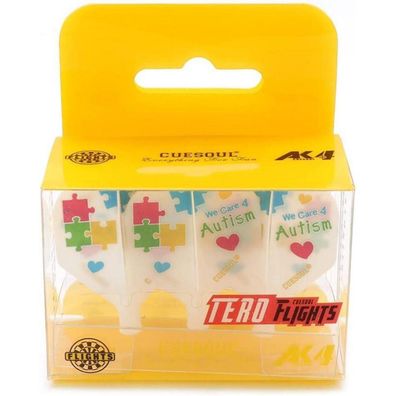 Cuesoul TERO AK4 Dart Flights Standard/Slim, 3er Set, Weißes Puzzle Muster