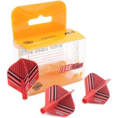 Cuesoul TERO AK4 Dart Flights Standard/Slim, Rot, Attraktives Muster, 3er Set