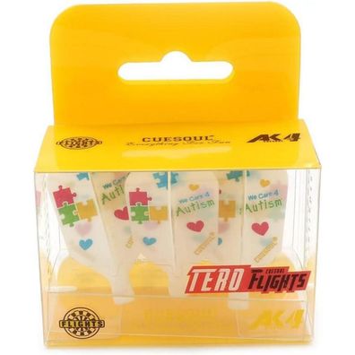 Cuesoul TERO AK4 Dart Flights Standard/Slim, weißes Puzzle Muster, 3er Set