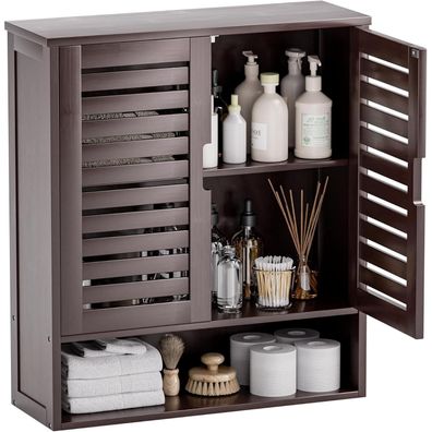 SMIBUY Bambus Badezimmerschrank zur Wandmontage, platzsparend über der Toilette