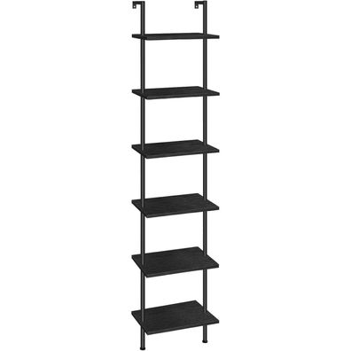 HOOBRO DIY Leiterregal 6-stöckig, wandmontiertes schmales Bücherregal