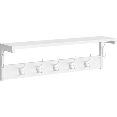HOOBRO Wandgarderobe mit 7 Haken und Ablage, Wandregal für Flur, Wohnzimmer