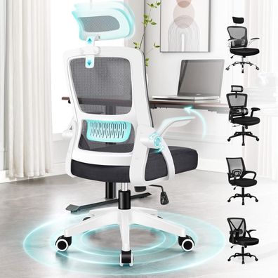 Alfordson Ergonomischer Bürostuhl mit dynamischer Lordosenstütze, Netzstuhl für
