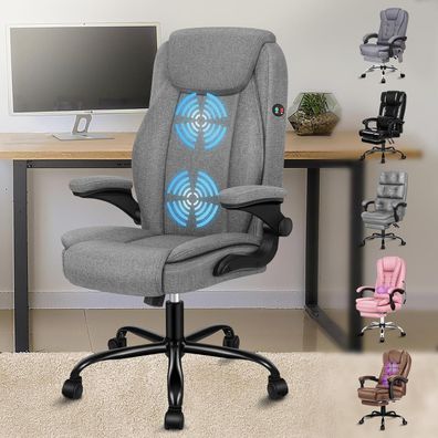 Alfordson Ergonomischer Bürostuhl Fenix Leinen Grau, Chefsessel mit