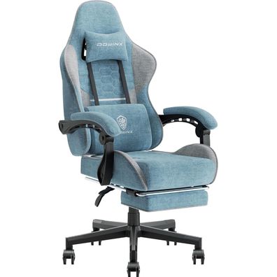 Dowinx Gaming Stuhl Bürostuhl Stoff mit Kopfstütze und Fußstütze, ergonomisch