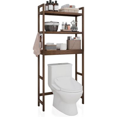SMIBUY Toilettenregal aus Bambus, verstellbares Waschmaschinenregal mit 3