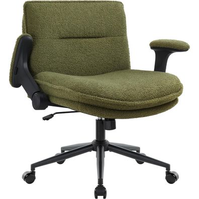 IWMH Ergonomischer Bürostuhl mit Armlehne & Rollen, Schneidersitz-fähig