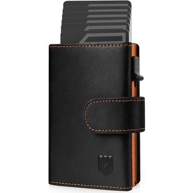 Dodensha Slim Wallet mit Münzfach, Kartenetui Herren, RFID Schutz