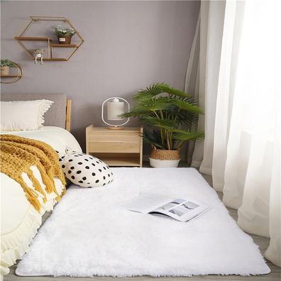 Enyhom Weicher Shaggy Teppich 120 x 160 cm, Hochflor, Luxus Samt, Rutschfest