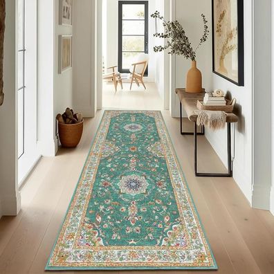 Enyhom Läufer Teppich 60 x 180 cm, rutschfest & waschbar, moderner Kurzflor