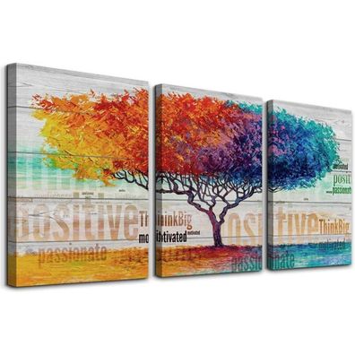 MHARTK66 Bunter Großer Baum Kunstdruck - Inspirierende Wandbilder für