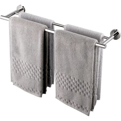 KES Handtuchhalter Doppelt Edelstahl SUS304, 2-armig, Wandmontage, 60cm, Poliert