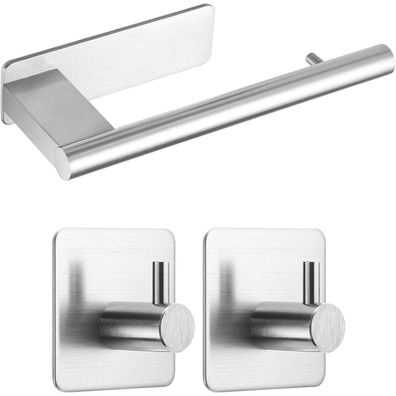 OETAMS Toilettenpapierhalter ohne Bohren mit 2 Klebehaken, selbstklebend, 304
