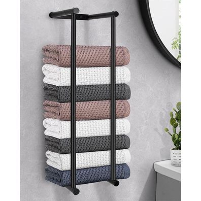 Livehitop Handtuchregal Wandmontage Schwarz 75CM Edelstahl - Großer