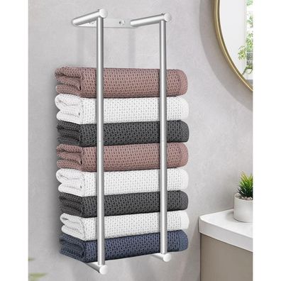 Livehitop Handtuchhalter 75CM Edelstahl Silber Wandmontage Hohe Kapazität für