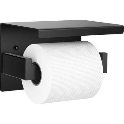 Auxmir Toilettenpapierhalter ohne Bohren, Selbstklebend mit Ablage, Edelstahl