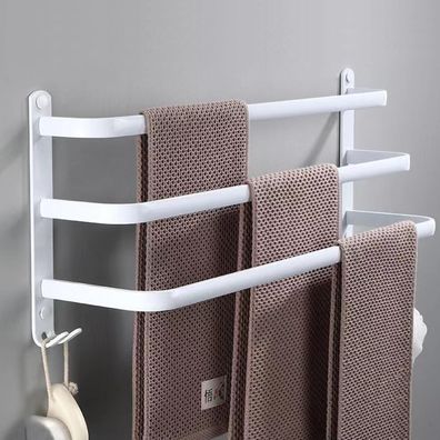 Ruhetfam 80CM Handtuchhalter weiß ohne Bohren für Bad und Küche, Wandmontage