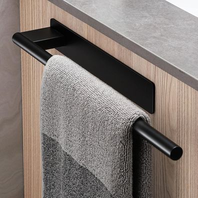 Dvocel Handtuchhalter ohne Bohren, Edelstahl, Schwarz Matt, Einarmig