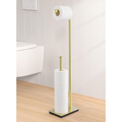 KES Stehender Toilettenpapierhalter aus Edelstahl, gebürstetes Gold