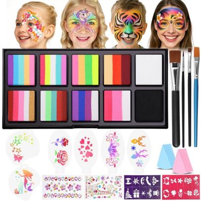 Janolia Kinderschminke Set, Macaron Bodypainting Farben für Fasching