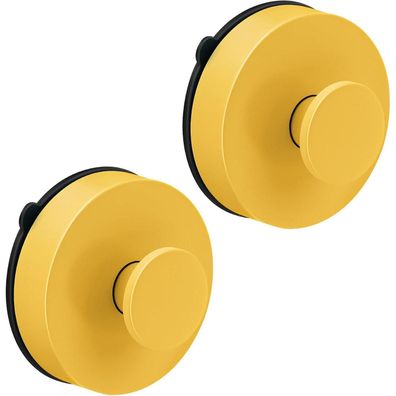flintronic 2 Stück Gelbe Wandhaken, Saugnapf Haken, Stark und Wasserdicht ohne