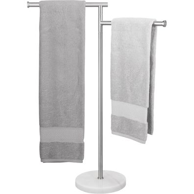 KES Handtuchhalter Stehend 2-Armig Schwenkbar, Gebürsteter Edelstahl SUS304 mit