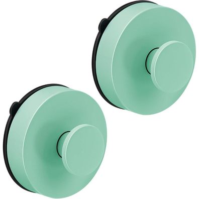 flintronic 2 Stück Grüne Wandhaken, Extra Starker Saugnapf Haken für Bad und