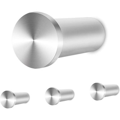 Vista Edelstahl Garderobenhaken Silber, 4er Pack, Heavy Duty Wandhaken für Bad