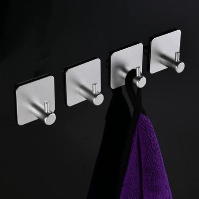 flintronic Handtuchhaken 4er Set, Edelstahl Wandhaken Selbstklebend ohne