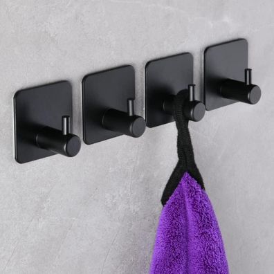 flintronic Handtuchhaken 4er Set, Edelstahl Klebehaken ohne Bohren