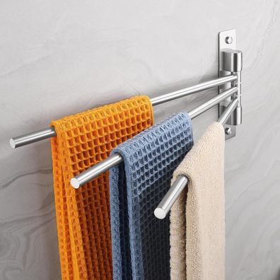 Dvocel Handtuchhalter 3-armig schwenkbar, gebürsteter SUS304 Edelstahl