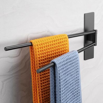 Dvocel Handtuchhalter Selbstklebend ohne Bohren, 2-armig schwenkbar, Edelstahl