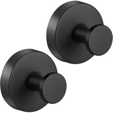 flintronic 2 Stück Schwarz Wandhaken Saugnapf Haken Saugknöpfe Extra Stark