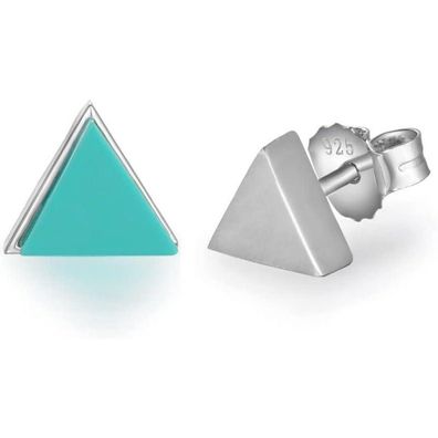 GW 925 Sterling Silber Ohrstecker mit künstlichem Türkis für Damen und Mädchen