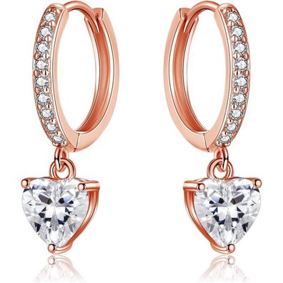 Josfeva Ohrringe Silber 925 Hängend für Damen Mädchen, Creolen mit Zirkonia