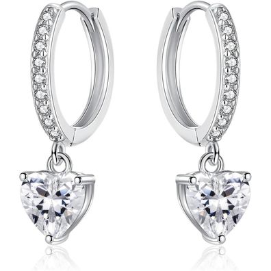 Josfeva Ohrringe Silber 925 Hängend Damen Mädchen, Creolen mit Zirkonia