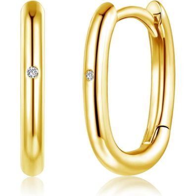 Josfeva 925 Sterling Silber Creolen Ohrringe für Damen, oval, U-förmig mit 5A