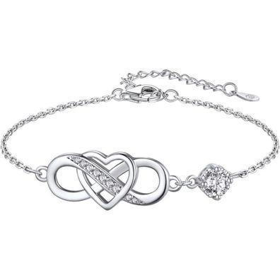 MomentWish Damen Unendlichkeitszeichen Armband aus 925 Sterling Silber mit 1