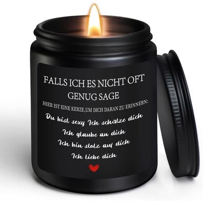Mrssbea Duftkerze Ich Liebe Dich - Lavendelduft, 50h Brenndauer, Valentinstag