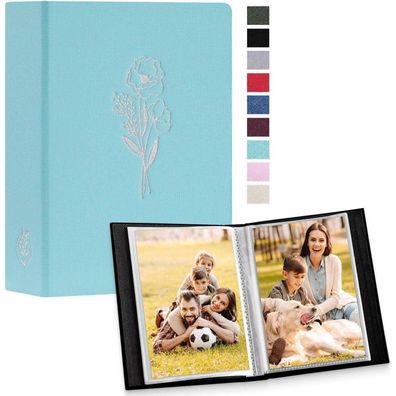 Lanpn Fotoalbum 10x15 cm, 2er Pack, 50 Fotos pro Album, Mini Leinen
