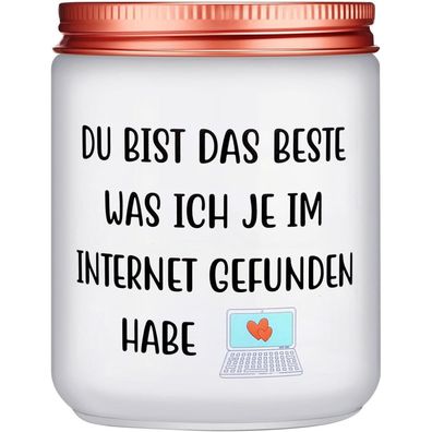 Qikenamo Duftkerze "Du bist das Beste, was ich je gefunden habe" - Geschenk für